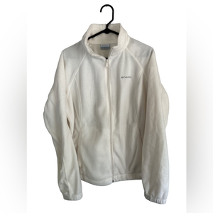 Columbia Fleece‎ White Zip Up Jacket, Size X-Large